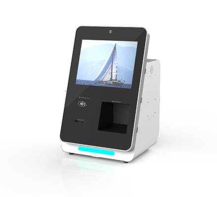 Encryption Biometric Security Check In Kiosk With Barcode QR Code ID Passport Scanner