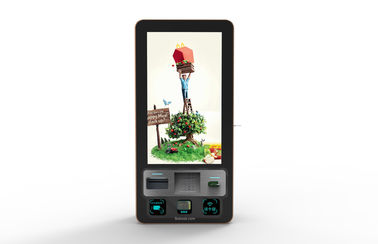 Wall Mounted Self Ordering Kiosk 32 Inch Bank Card Reader For Restaurant