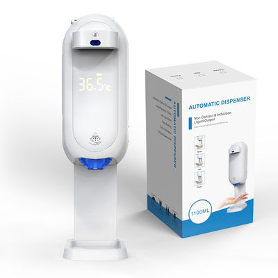 Standing Touch Free Alcohol Liquid Hand Sanitizer Dispenser With Thermometer
