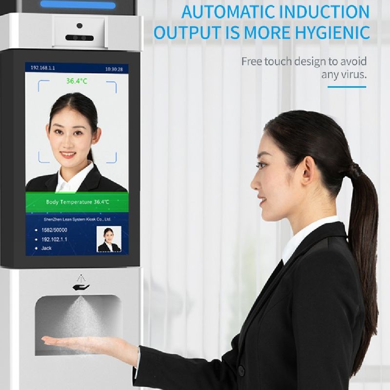 LIEN 21.5 inch Human Face Recognition Infrared Temperature Measurement Machine With Dispenser