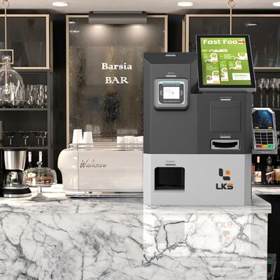 কার্ড ডিসপেনসর বারকোড স্ক্যানার সহ স্ব-পরিষেবা কিওস্ক সমর্থন 1 ডি এবং আইডি কার্ড পাঠক স্ব-চেকআউট সরবরাহের বিকল্প